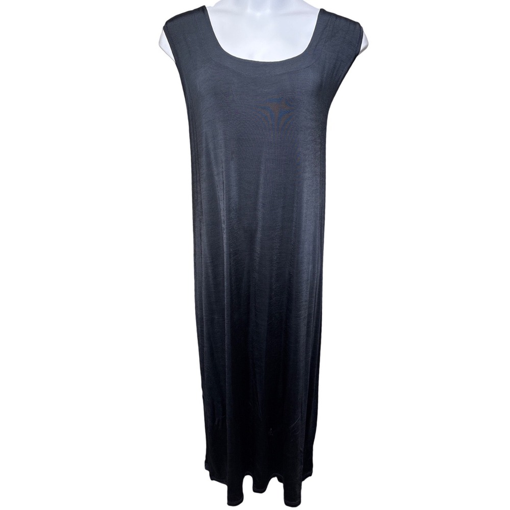 SELECTION ULLA POPKEN Black Sleeveless Maxi Dress 24/26 Oversized Lagenlook Chic